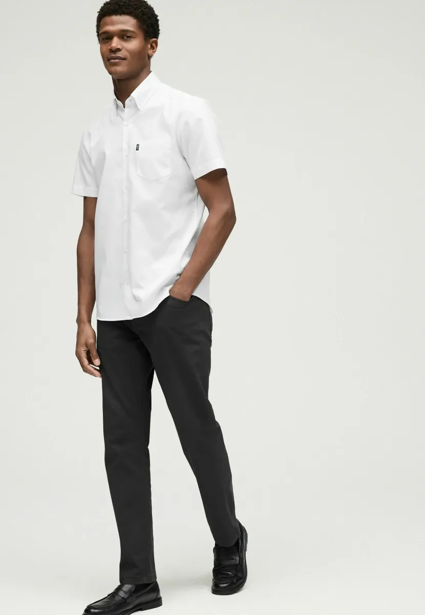 EASY IRON BUTTON DOWN OXFORD SHORT SLEEVE - Hemd - white