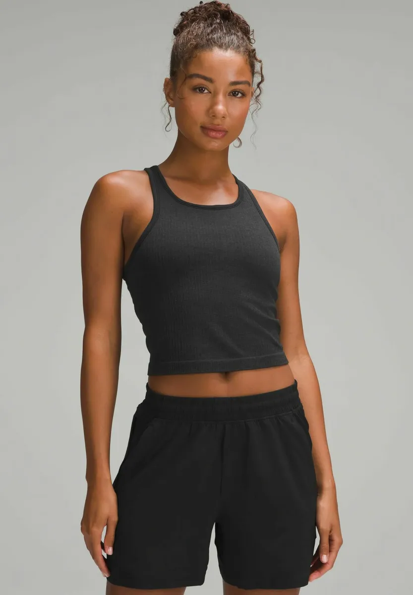 Ebb to Street Cropped Racerback - Top - black