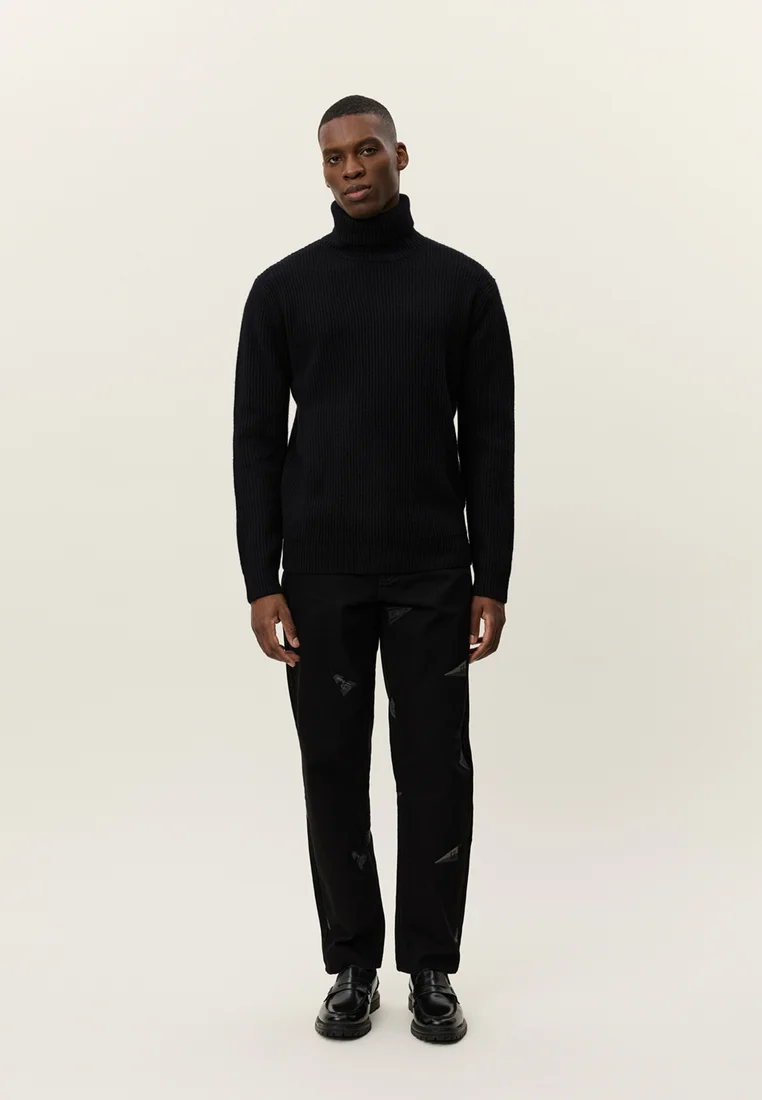 EDDIE - Strickpullover - black
