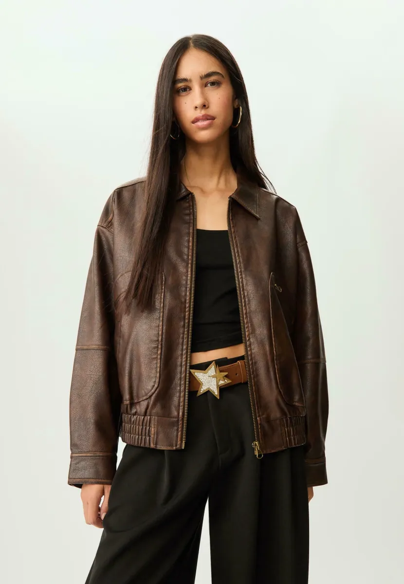 EFFECT  - Kunstlederjacke - dark brown