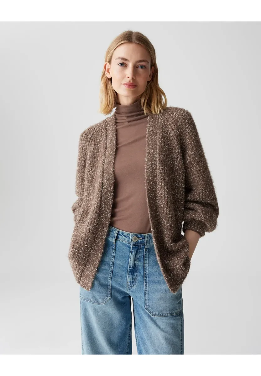 EFFECT LOCKERE PASSFORM - Strickjacke - cocoa