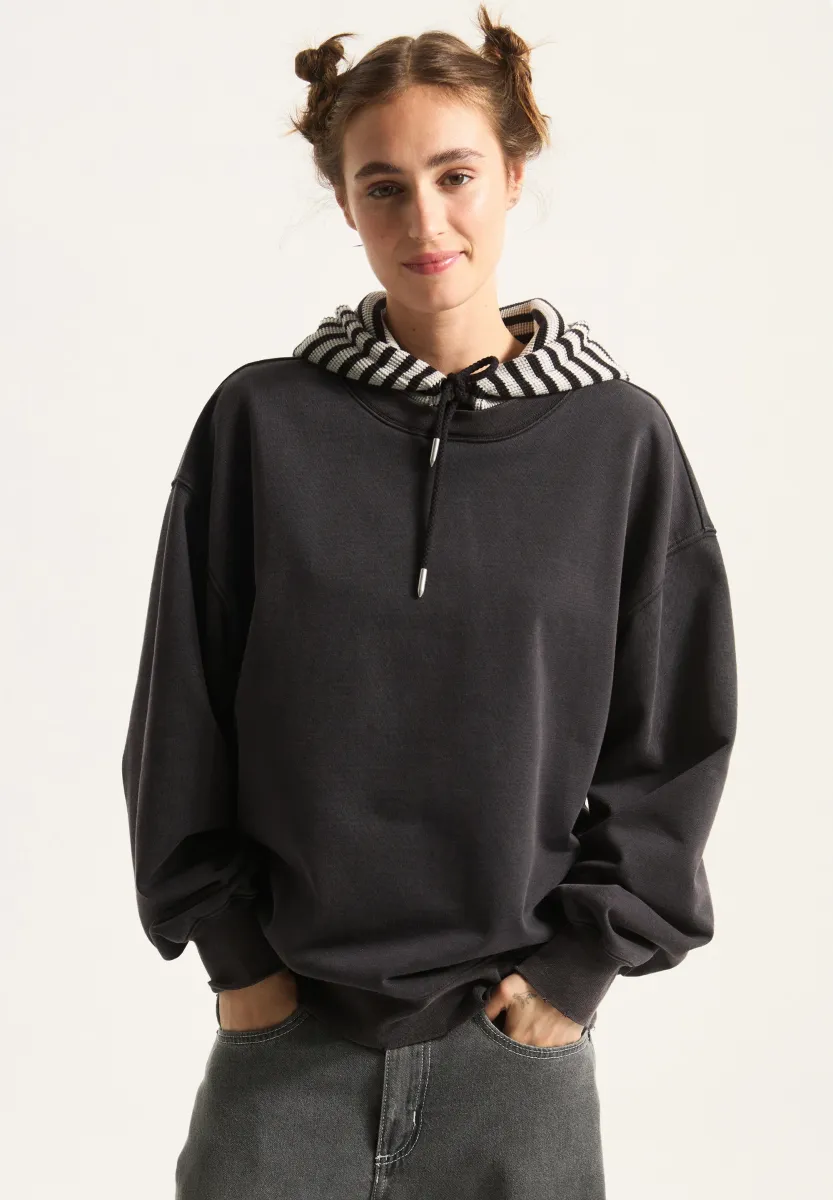 EFFY HOODED - Kapuzenpullover - black