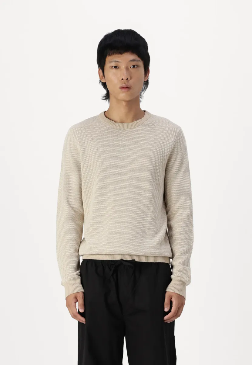 EGLOBE CREW NECK - Strickpullover - oatmeal