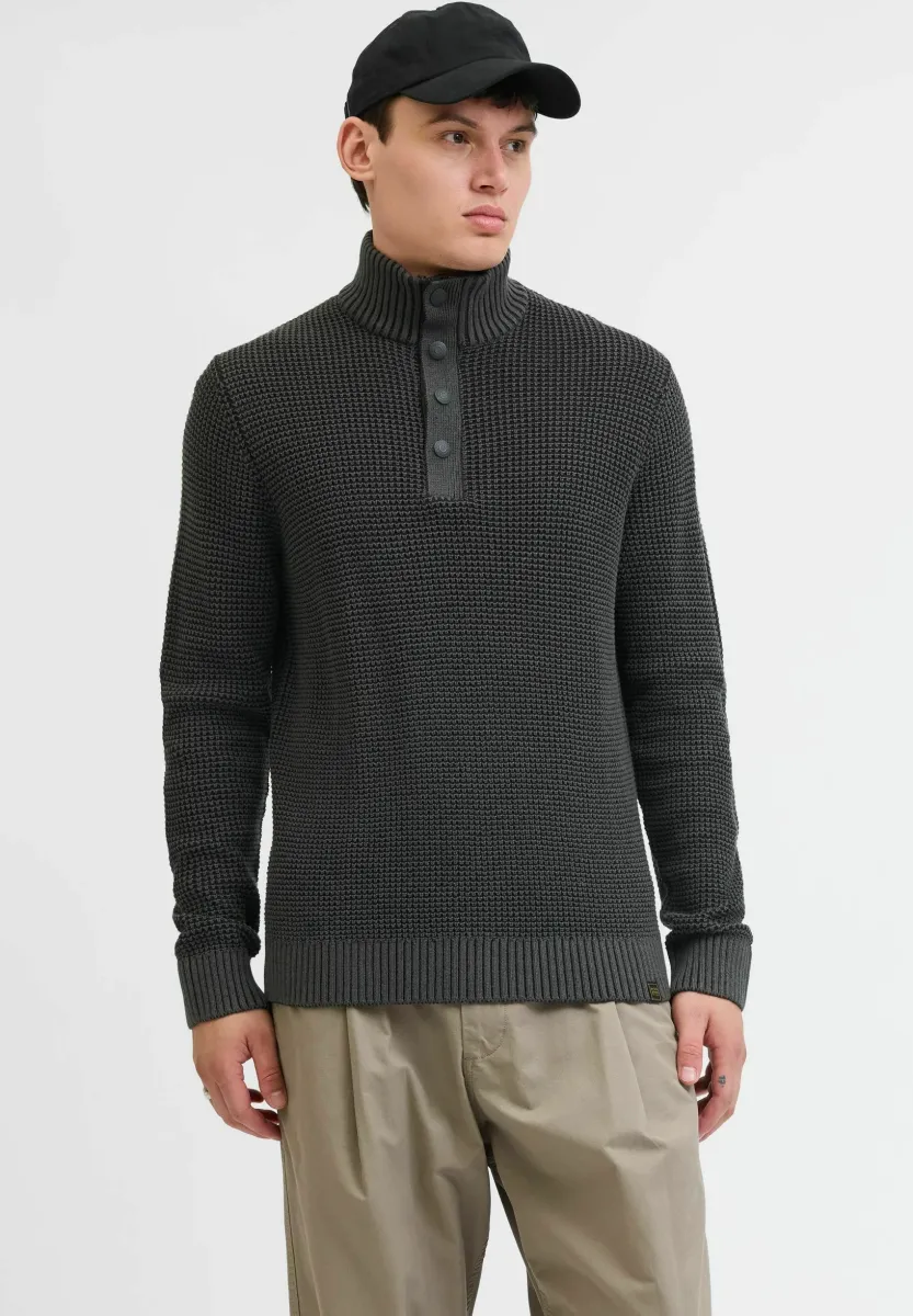 EINFARBIG  - Strickpullover - black