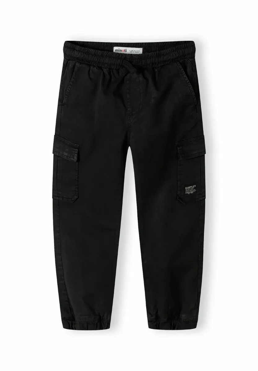 ELASTIC WAIST COMBAT STYLE - Cargohose - black