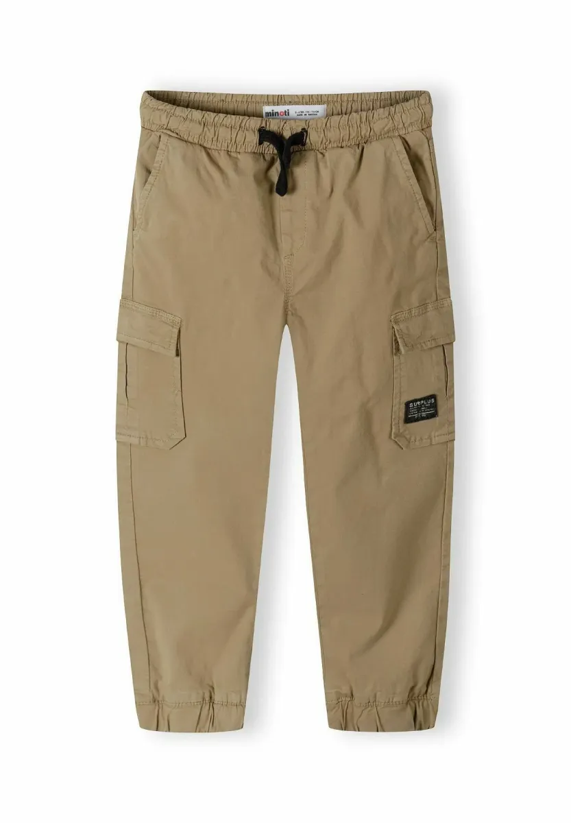 ELASTIC WAIST COMBAT STYLE - Cargohose - stone