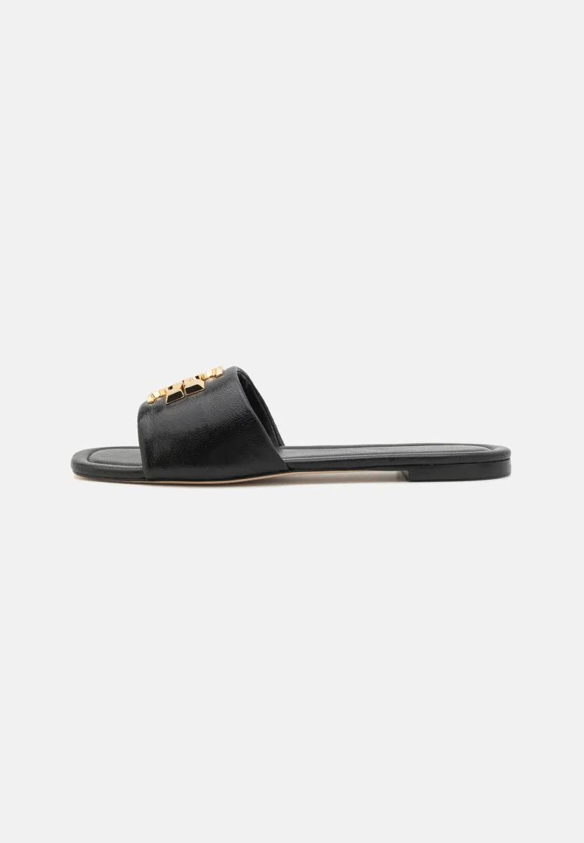 ELEANOR SLIDE - Pantolette flach - perfect black/gold