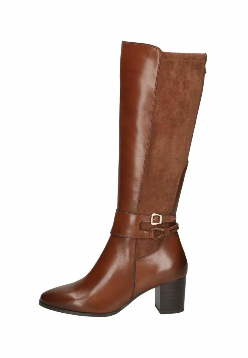 ELEGANTE G-WEITE MIT CAP ABSATZ - Stiefel - cognac comb