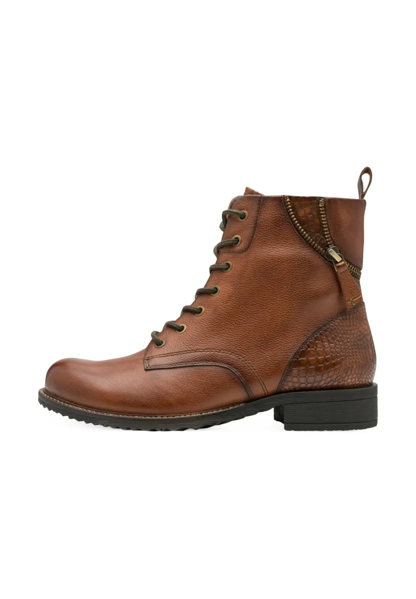 ELEGANTE MIT TOUCH-IT - Schnürstiefelette - cognac
