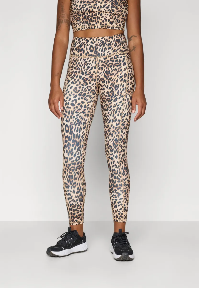 ELEVATE INTERLOCK HIGH WAIST PRINTED FITNESS WITH POCKETS - Tights - roar whiskey