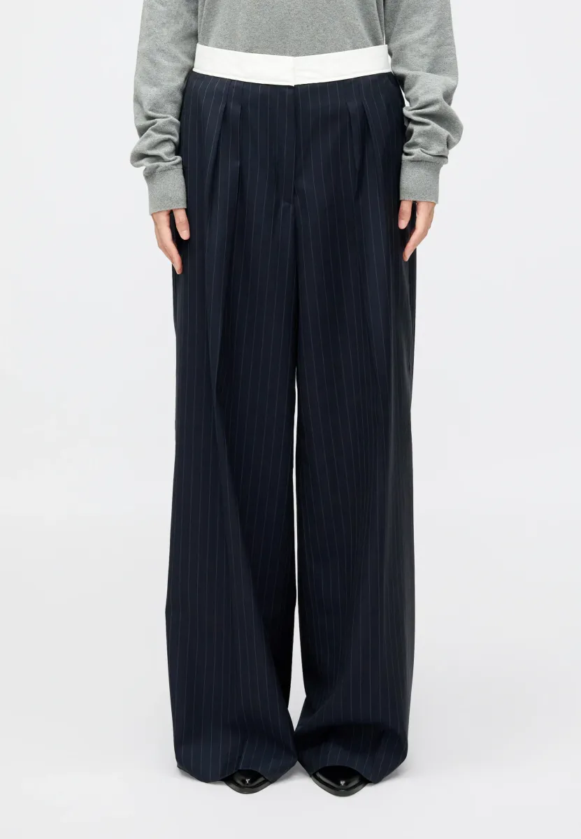 ELIA - Stoffhose - dark navy/ecru