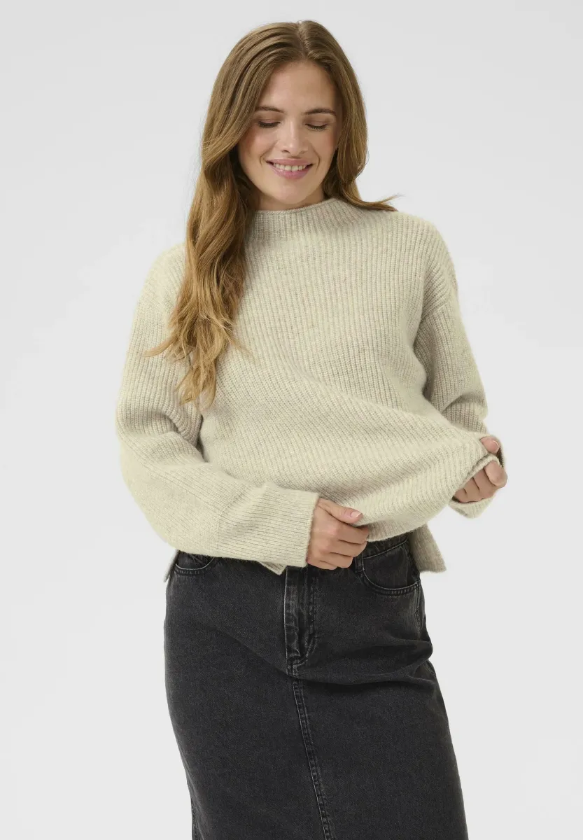 ELINA SOLID - Strickpullover - feather gray melange