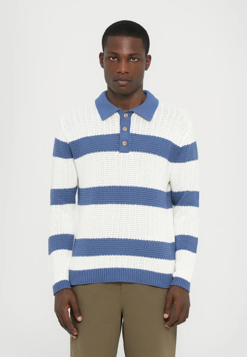 ELIO STRIPED - Strickpullover - blue
