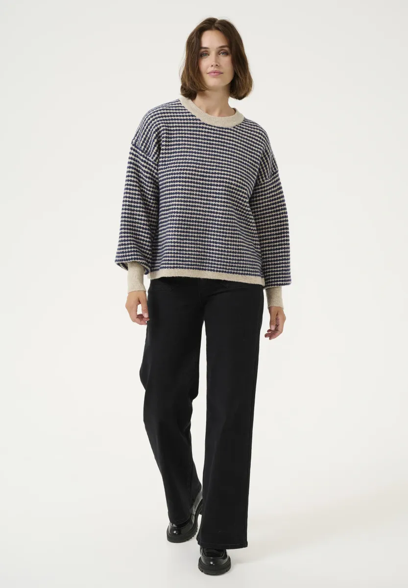 ELLERY - Strickpullover - feather gray  blue structure