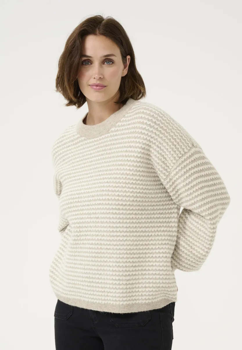 ELLERY - Strickpullover - feather grey  chalk structure