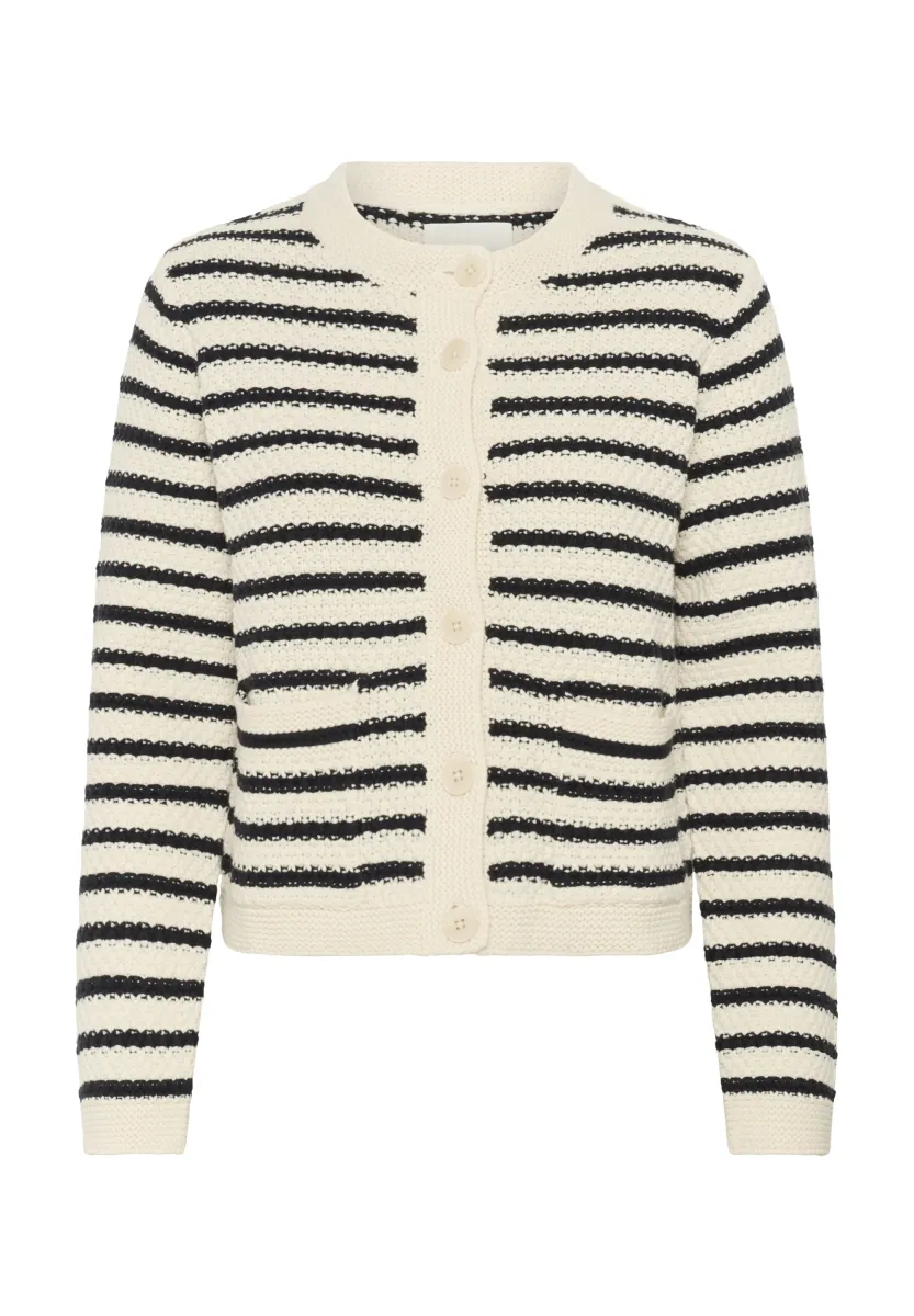 ELMIE - Strickjacke - dark navy stripe