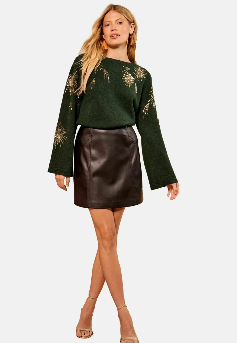 EMBELLISHED  - Strickpullover - forest green sequin