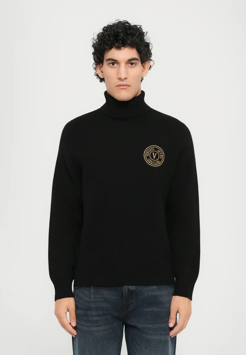 EMBLEM EMBRO - Strickpullover - black/gold