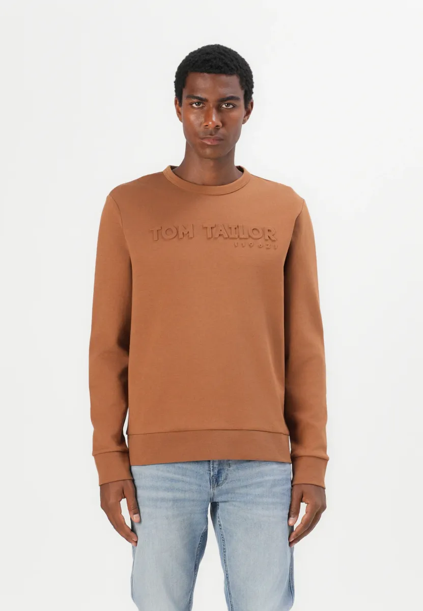 EMBOSSED - Sweatshirt - deep cognac