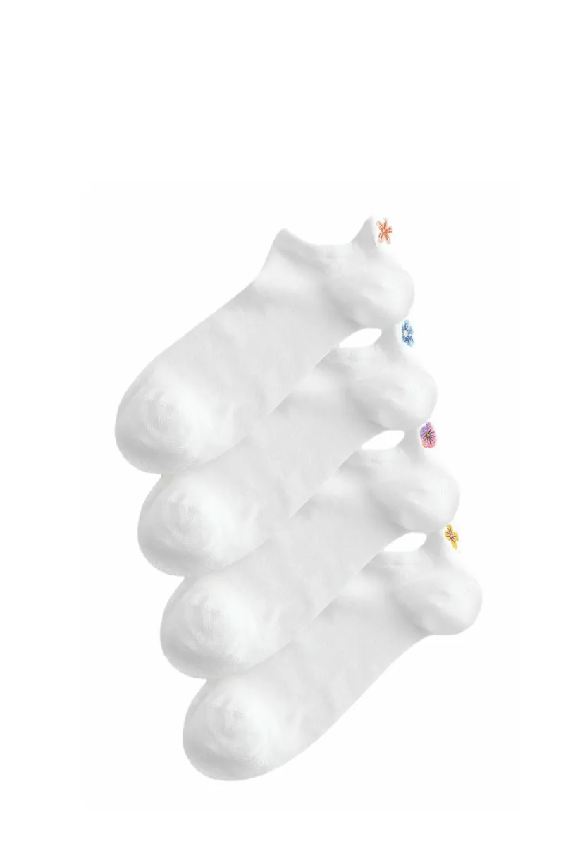 EMBROIDERED 4 PACK - Socken - white