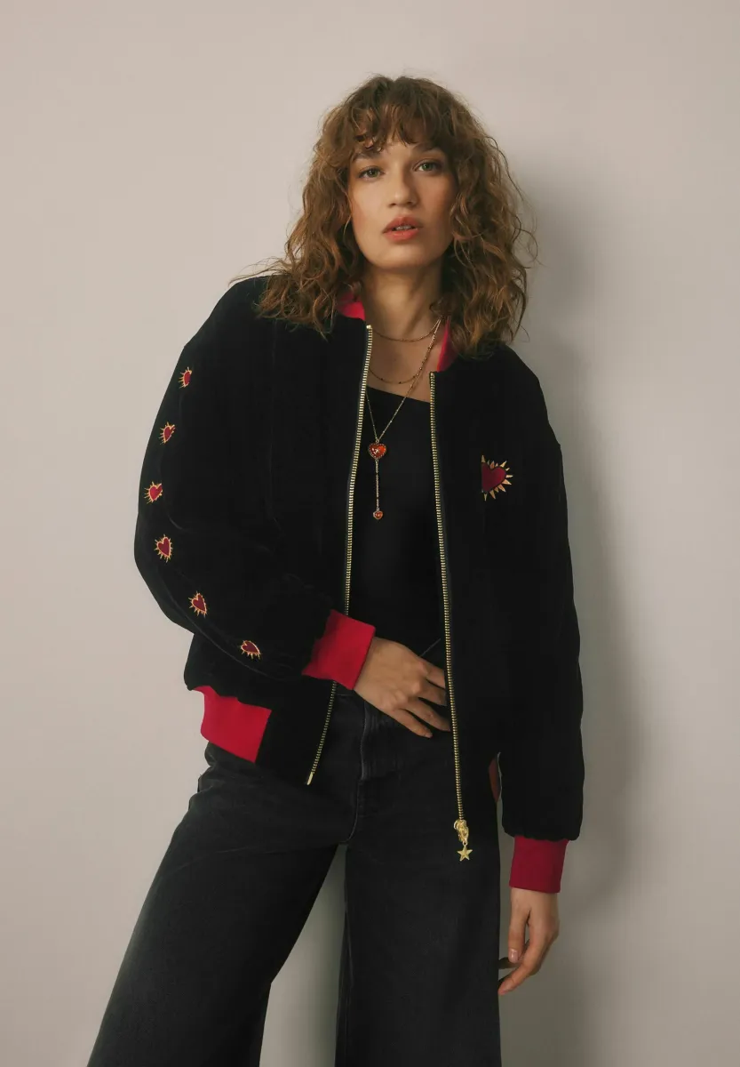 EMBROIDERED - Bomberjacke - black