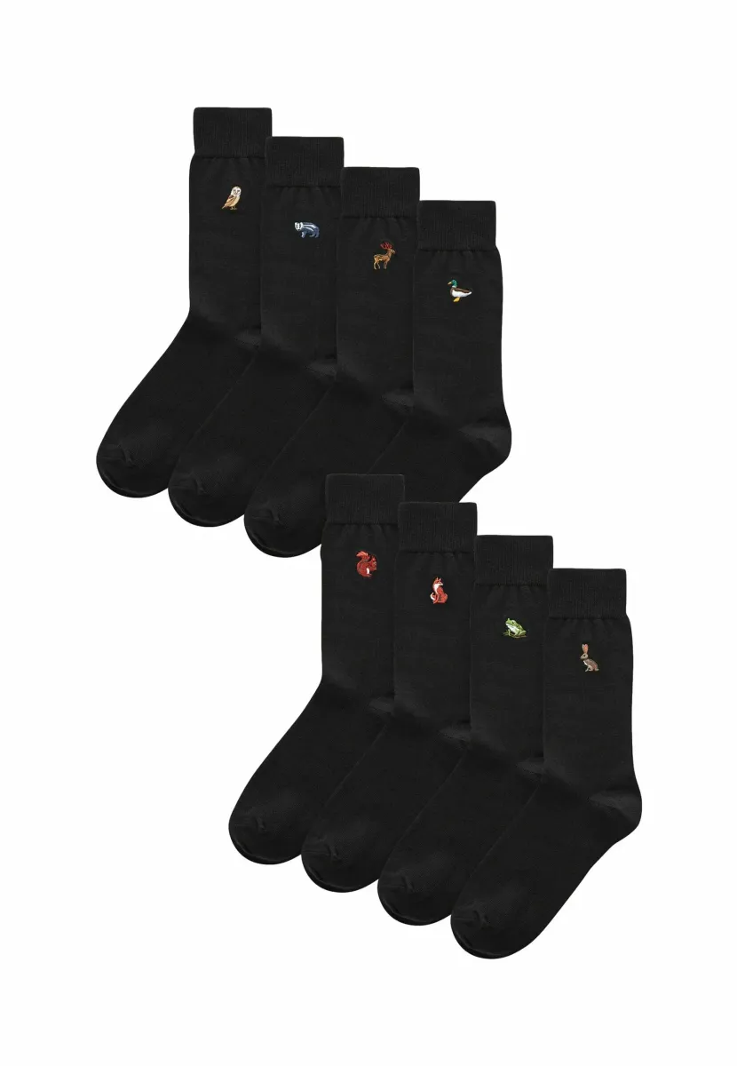 EMBROIDERED EIGHT PACK - Socken - black woodland