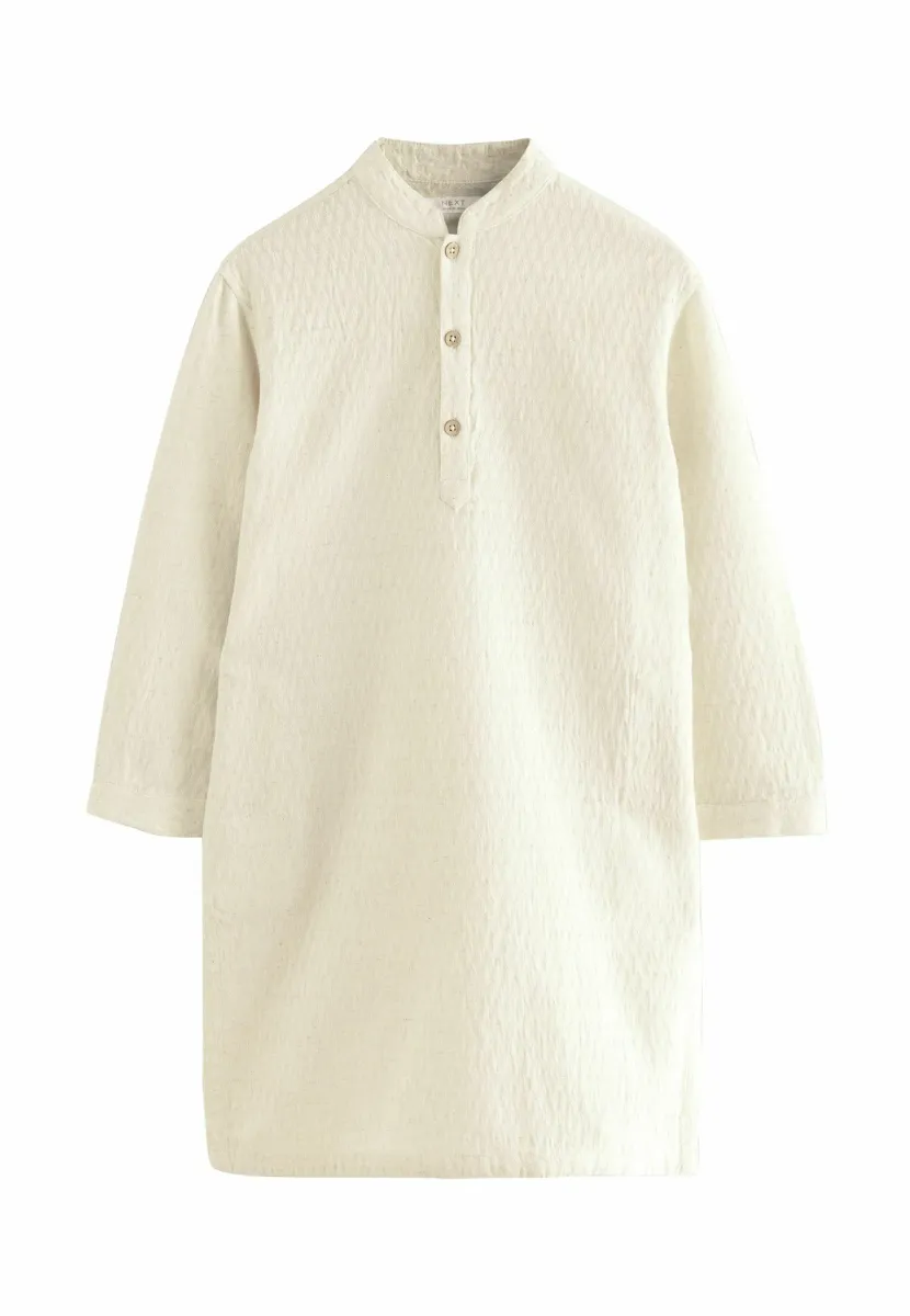EMBROIDERED - REGULAR FIT - Hemd - ecru textured jacqard