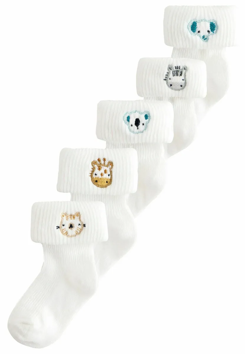 EMBROIDERED ROLL 5 PACK - REGULAR FIT - Socken - white character