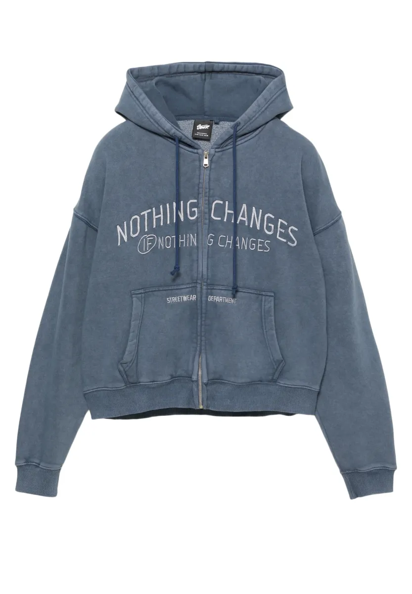 EMBROIDERED - Sweatjacke - blue