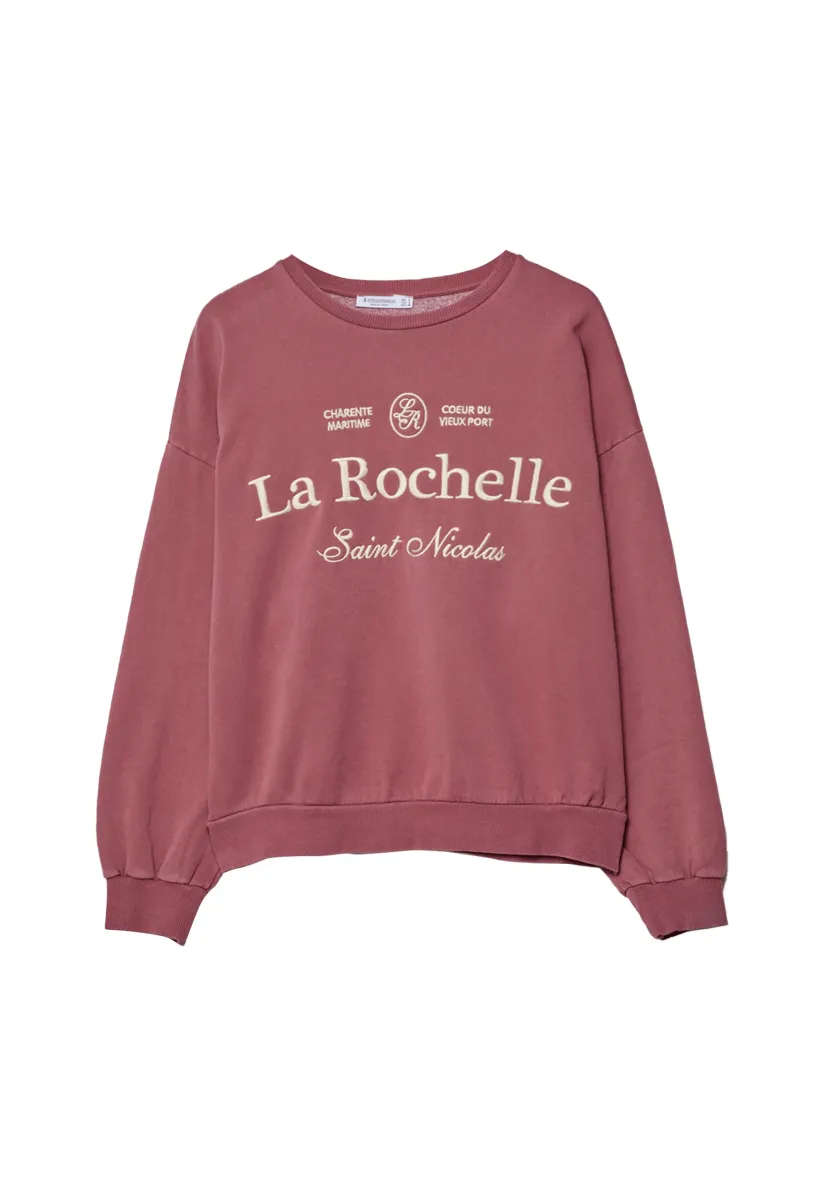 EMBROIDERED - Sweatshirt - mottled purple