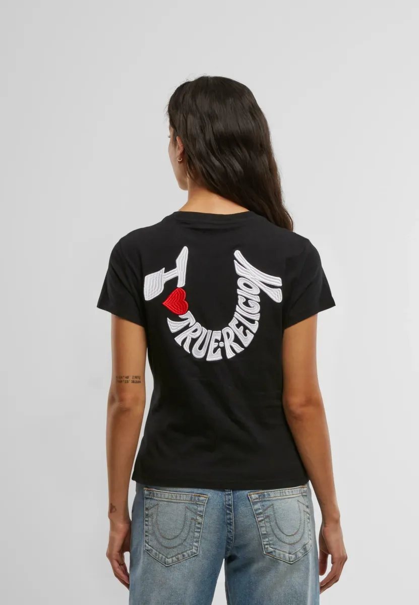 EMBROIDERED TEE - T-Shirt print - black