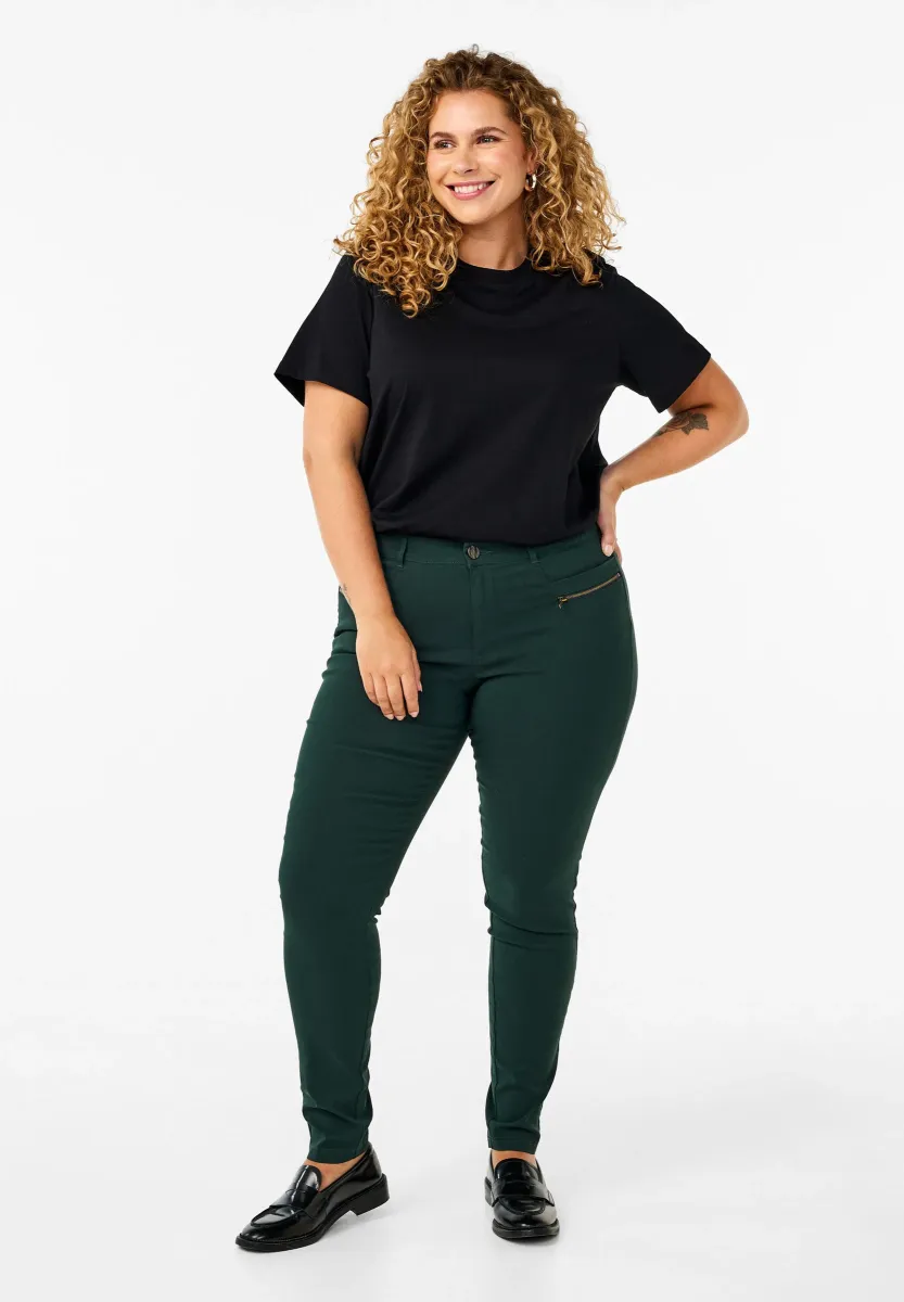 ENGANLIEGENDE MIT REISSVERSCHLÜSSEN - Stoffhose - scarab