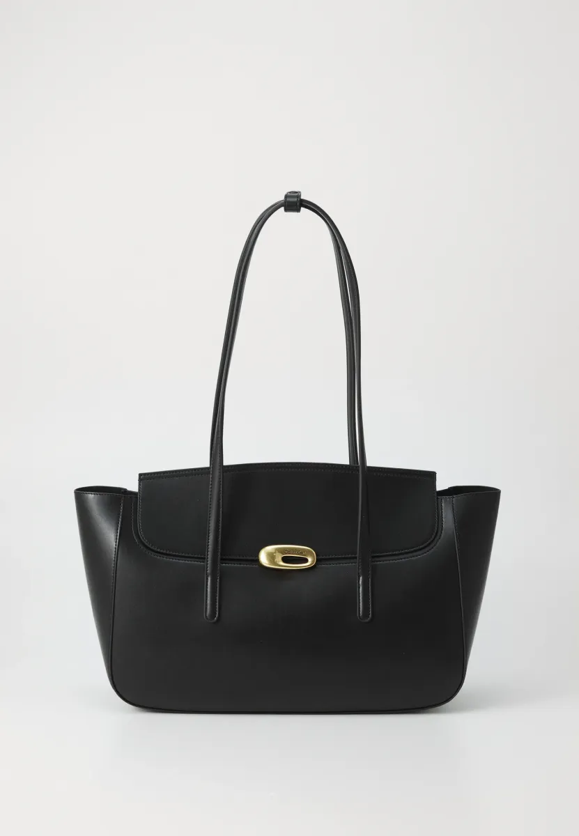 ENGRAVED - Handtasche - black/ tumbled deep gold-coloured