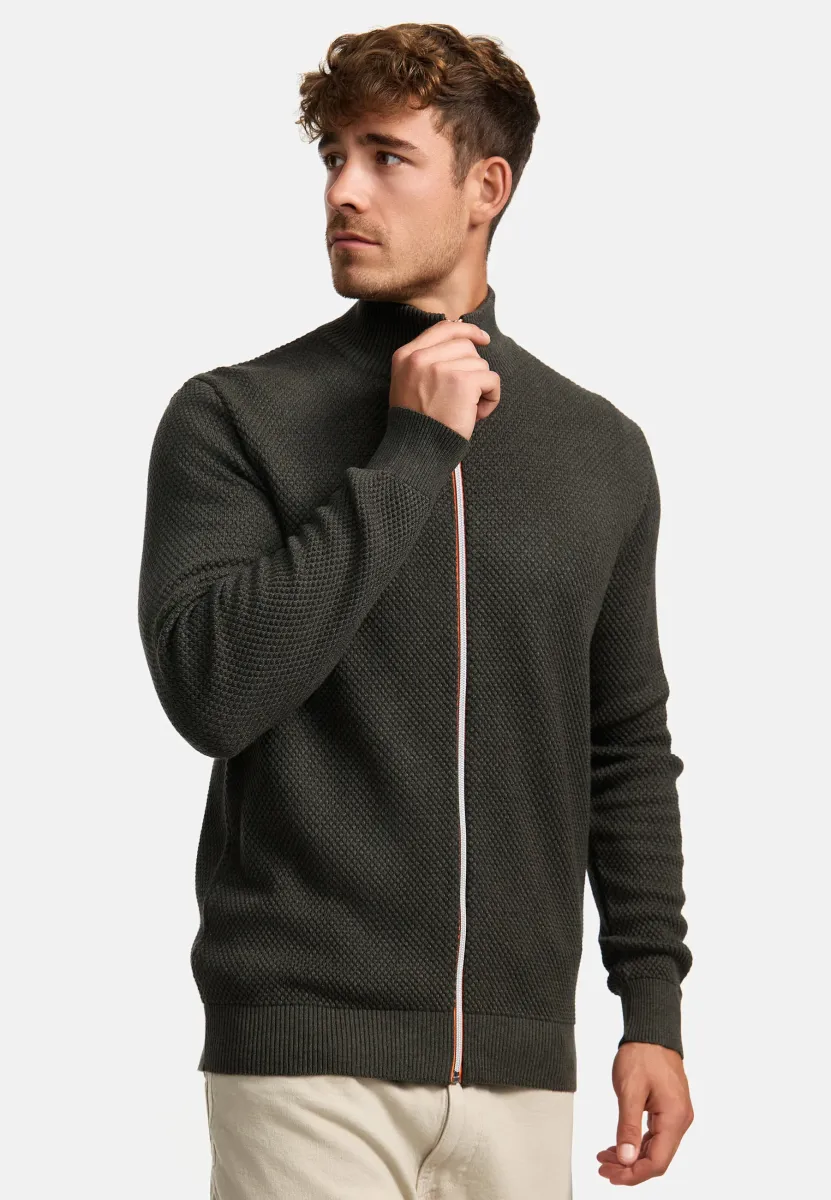 ERIK ZIP - Strickjacke - army mix