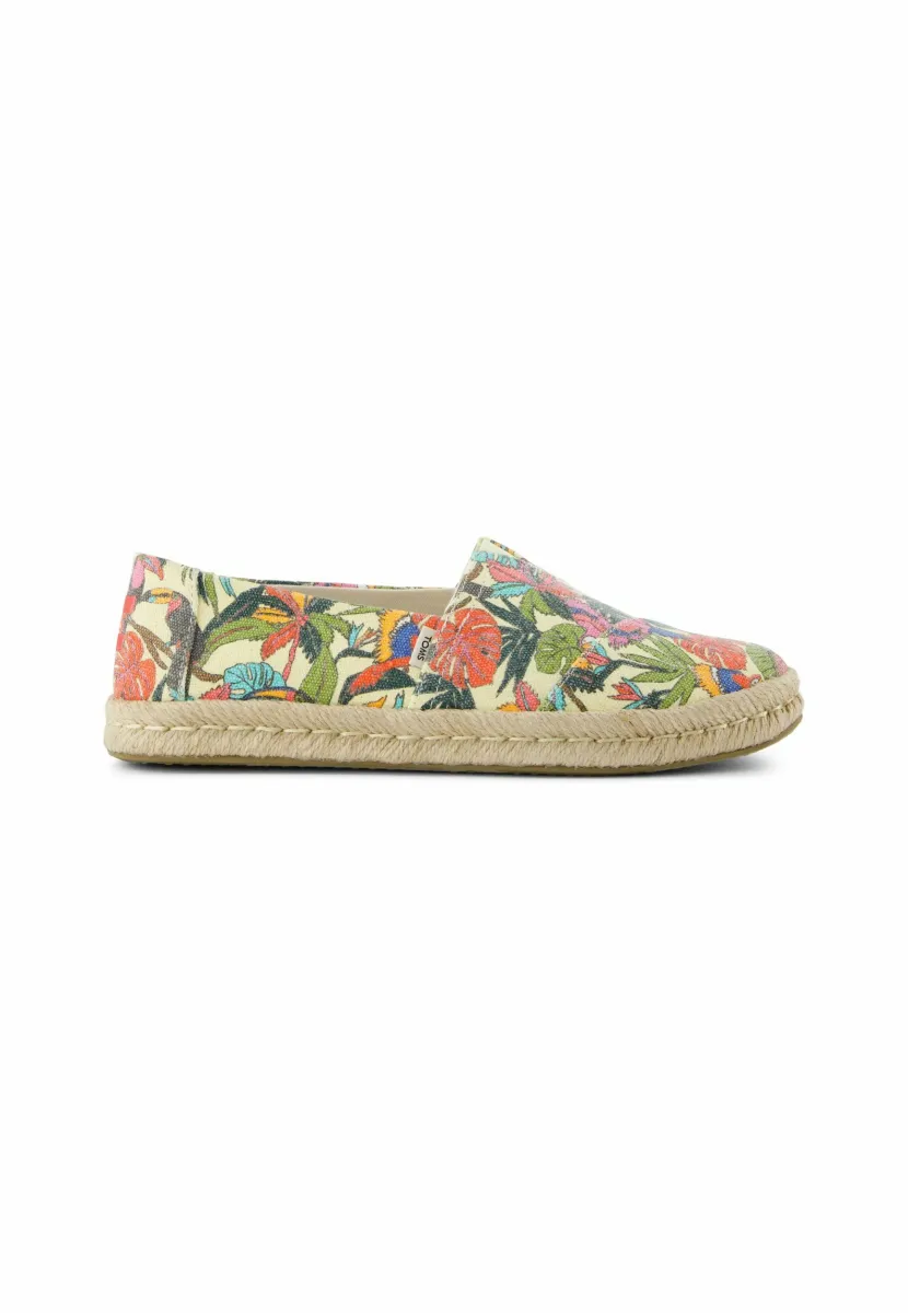 Espadrille - light almond multi birds of paradise canvas