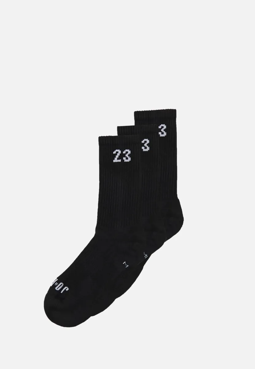 ESSENTIAL CREW 3 PACK UNISEX - Sportsocken - black/white