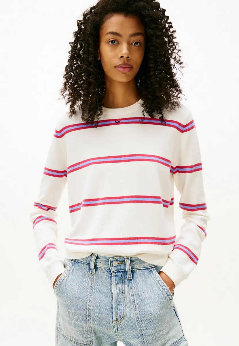 ESSENTIAL CREW SWEATER - Strickpullover - off white   stripe