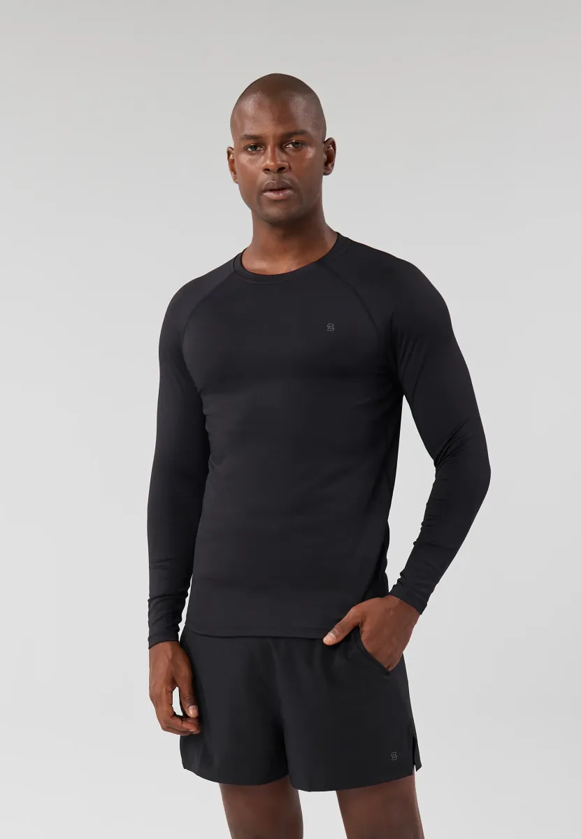 ESSENTIAL MUSCLE FIT LONG SLEEVE TOP - Langarmshirt - black
