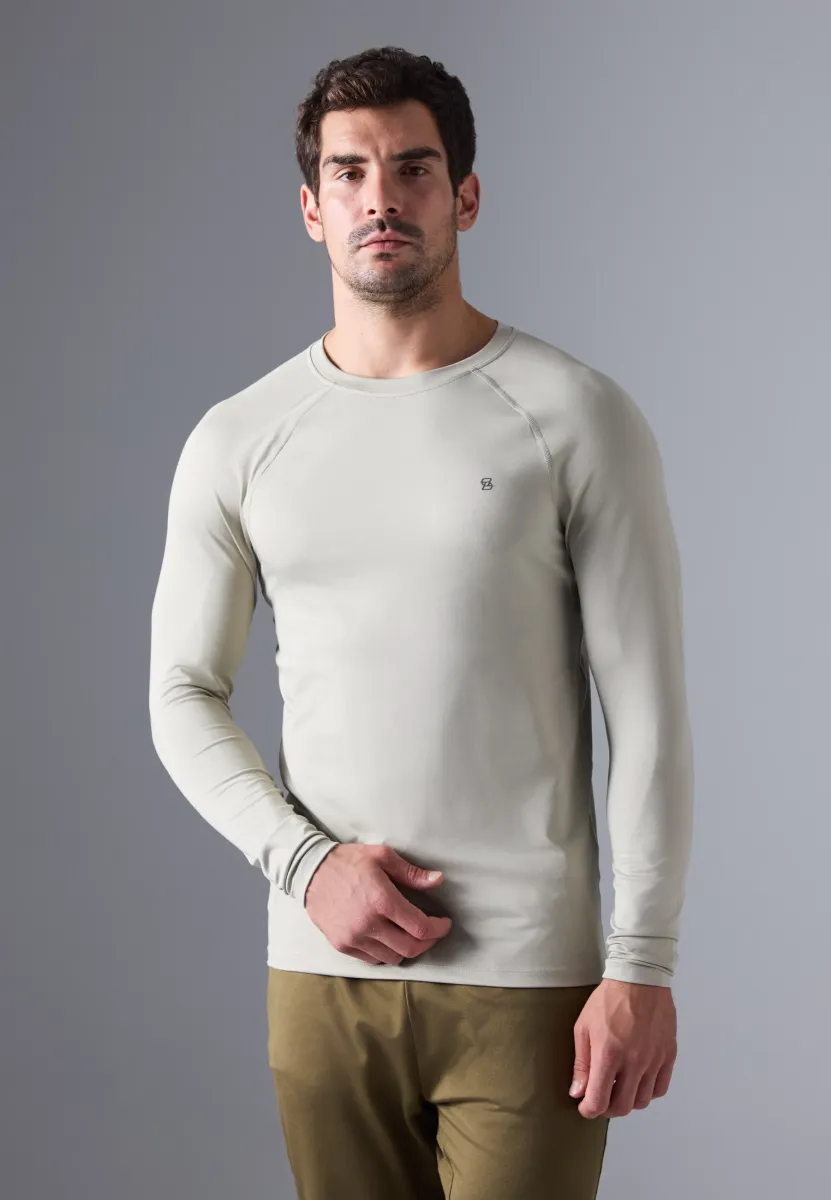 ESSENTIAL MUSCLE FIT LONG SLEEVE TOP - Langarmshirt - tan