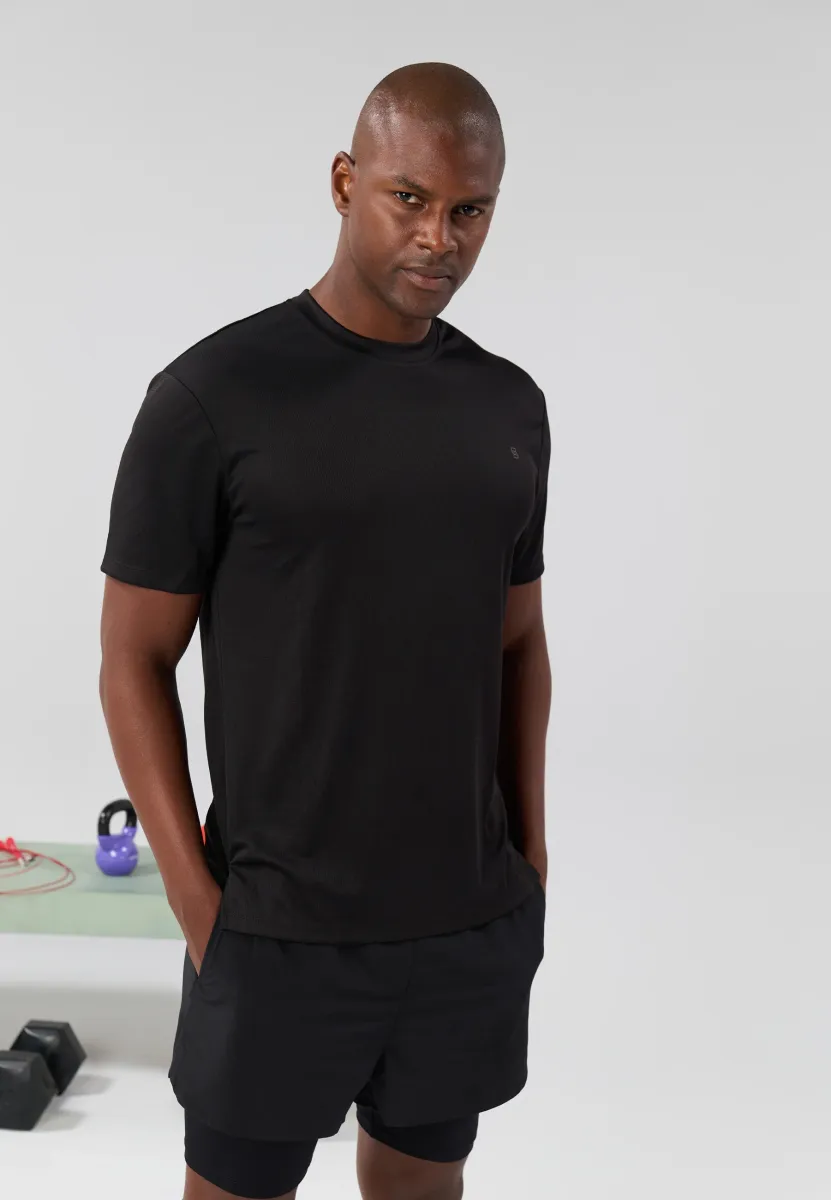 ESSENTIAL QUICK DRY MESH REGULAR FIT T-SHIRT - T-Shirt basic - black