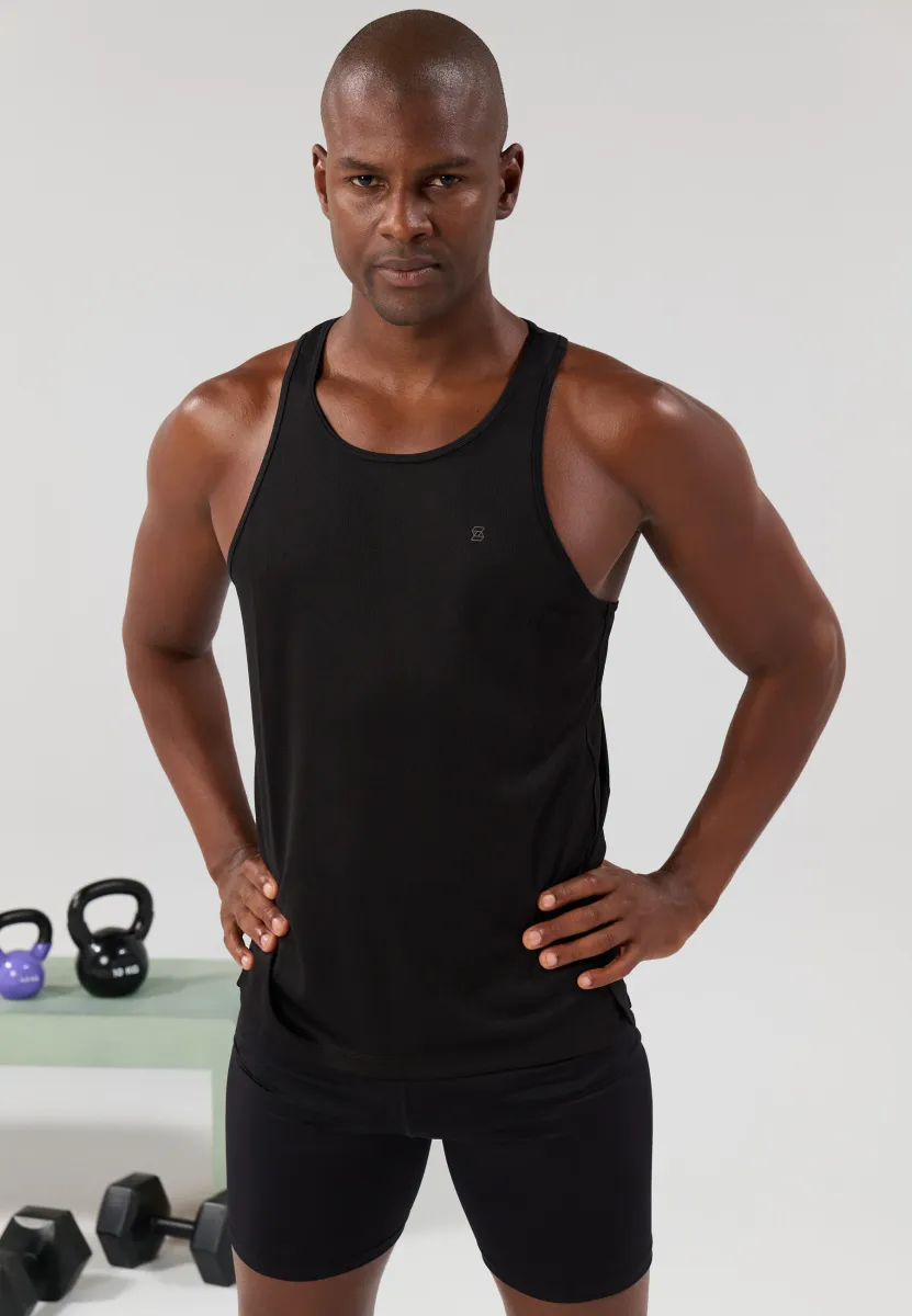 ESSENTIAL QUICK DRY MUSCLE VEST WITH RACER BACK - Top - black