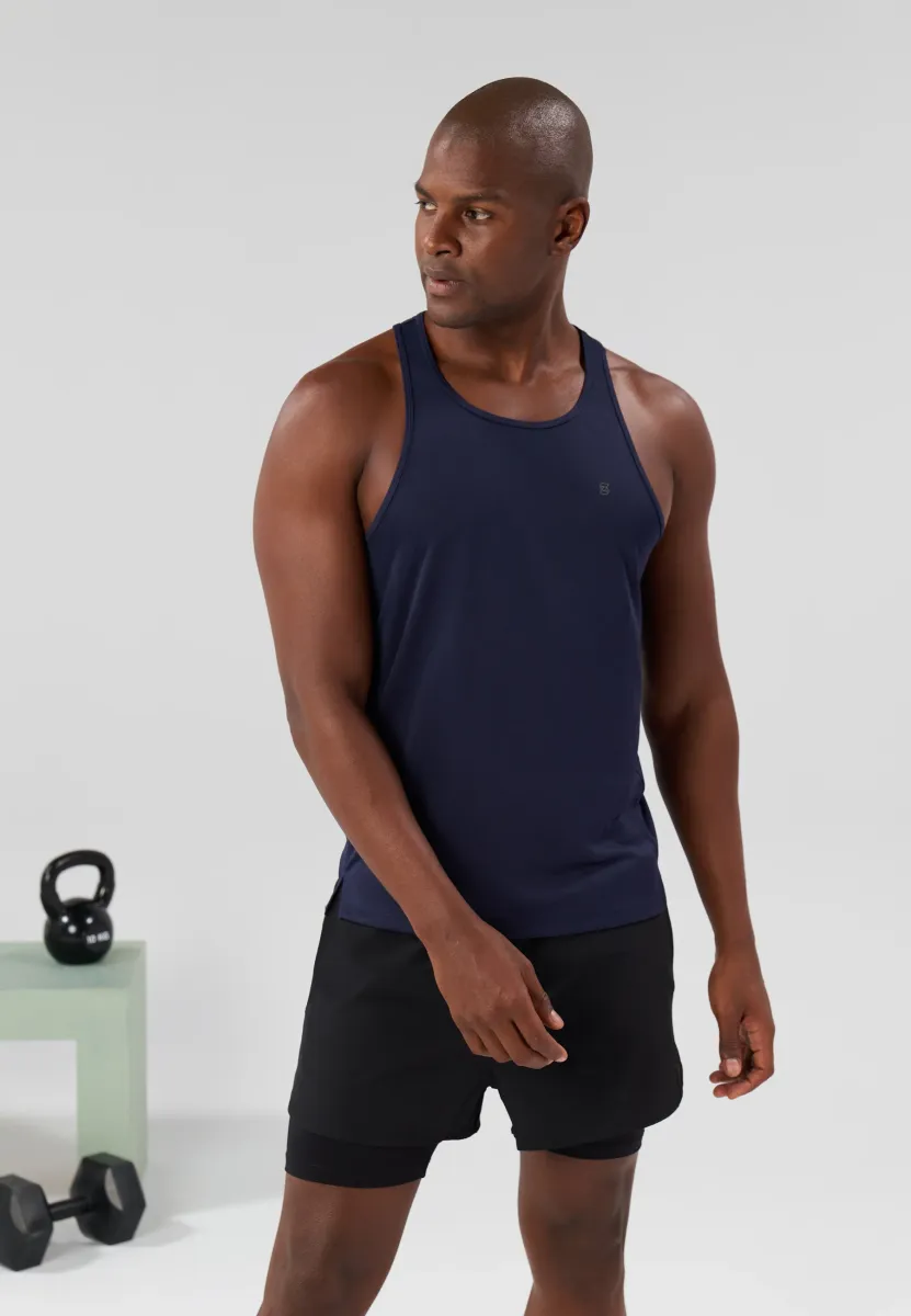 ESSENTIAL QUICK DRY MUSCLE VEST WITH RACER BACK - Top - dark blue
