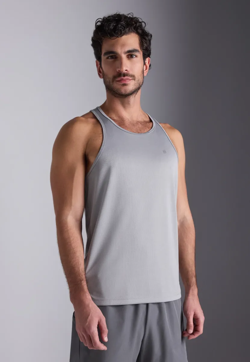 ESSENTIAL QUICK DRY MUSCLE VEST WITH RACER BACK - Top - grey