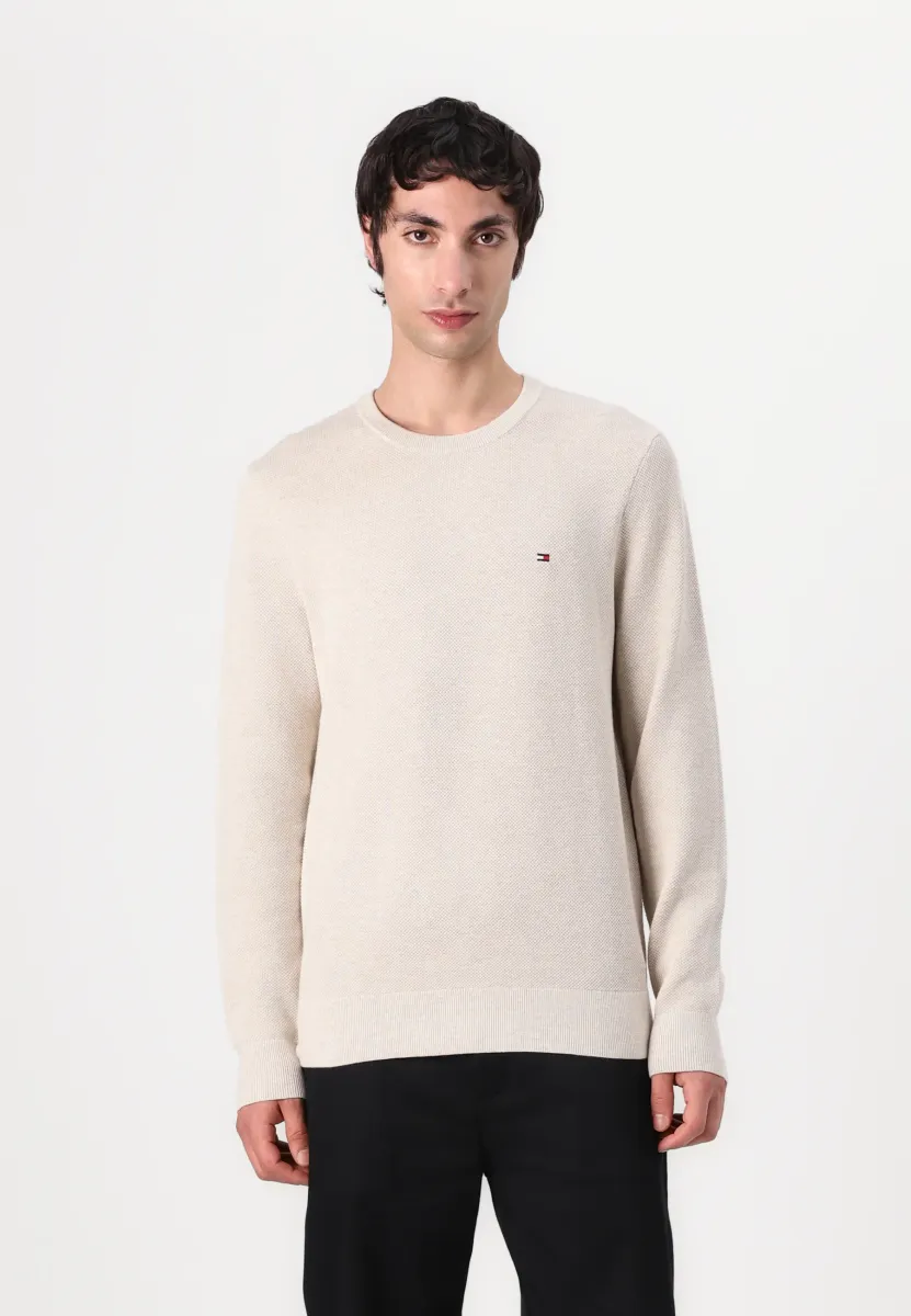 ESSENTIAL STRUCTURE CREW NECK - Strickpullover - heathered oatmilk