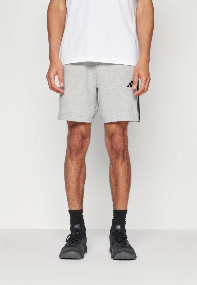 ESSENTIAL THREE STRIPES SHORT - Kurze Sporthose - medium grey heather/black