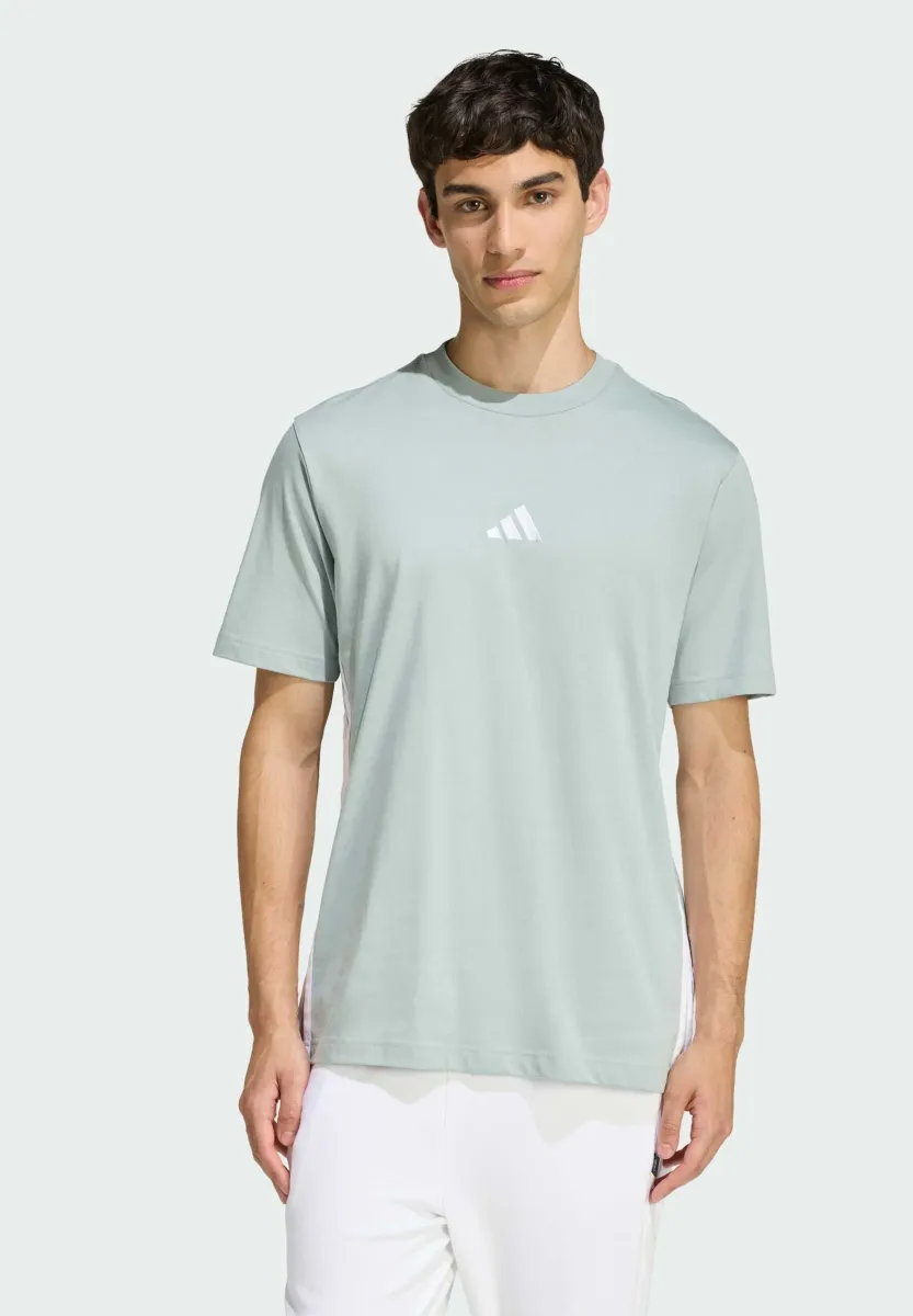 ESSENTIAL THREE STRIPES - T-Shirt print - sage white