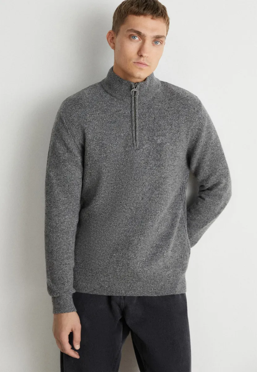 ESSENTIAL TISBURY HALF ZIP - Strickpullover - grey