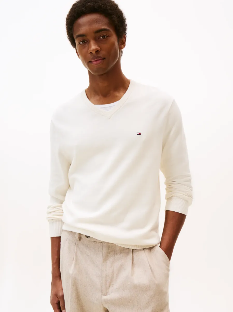 ESSENTIAL V NECK - Strickpullover - ivory petal