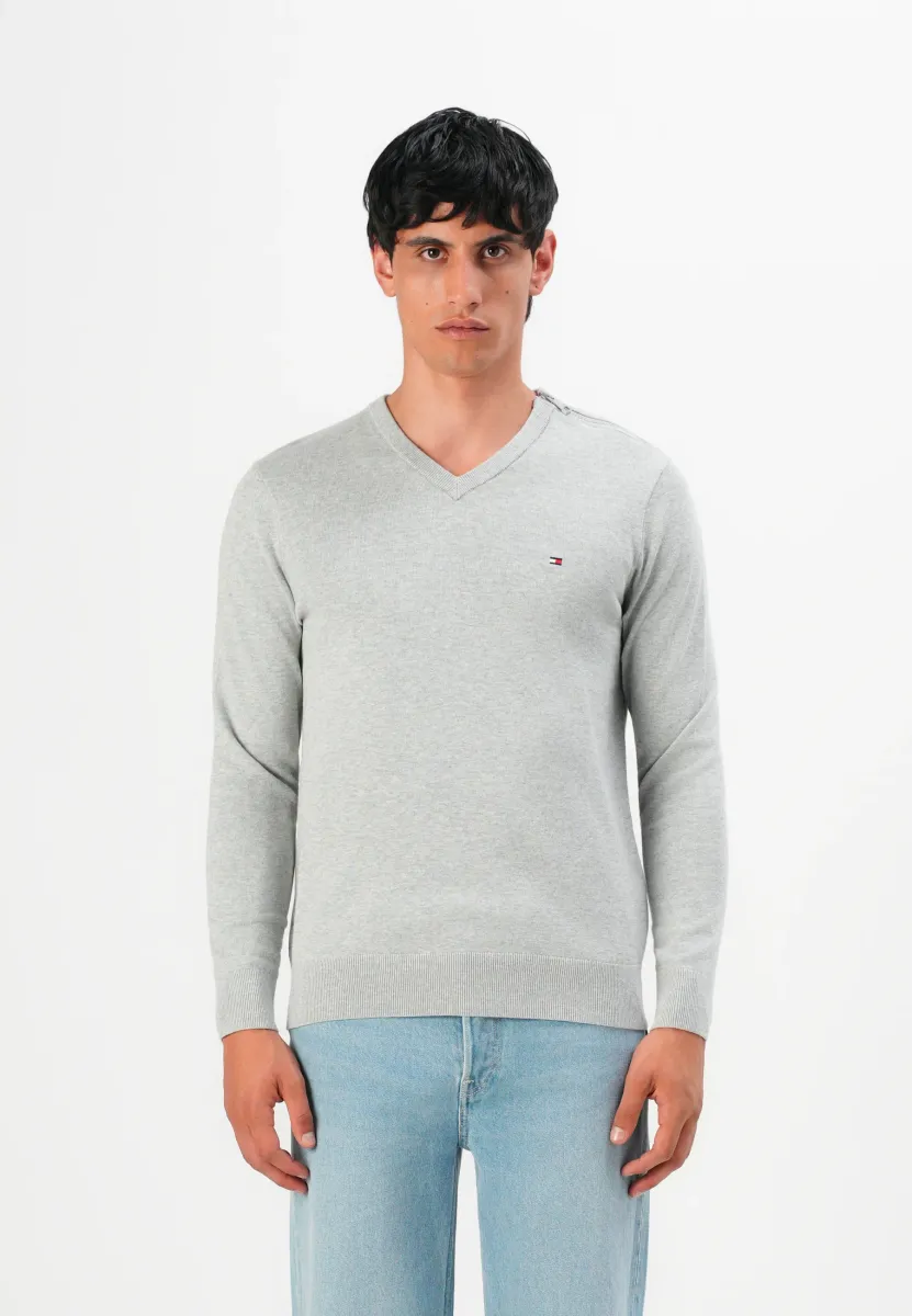 ESSENTIAL V NECK - Strickpullover - light grey heather