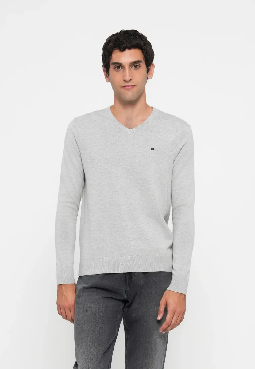 ESSENTIAL V NECK - Strickpullover - light grey heather
